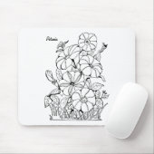 Vintage Petunia-Blume Mousepad (Mit Mouse)