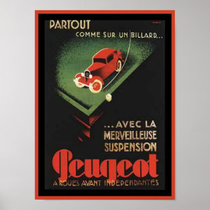 Vintage Peugeot-Werbeaktion - Unterteilung auf Bil Poster