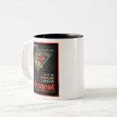 Vintage Peugeot-Werbeaktion - Unterteilung auf Bil Zweifarbige Tasse (Vorderseite Links)