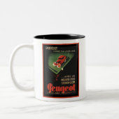 Vintage Peugeot-Werbeaktion - Unterteilung auf Bil Zweifarbige Tasse (Links)