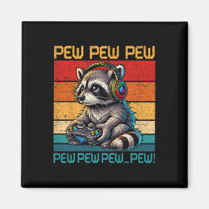 Vintage Pew Waschbär Gamer Videospiele Waschbär Li Magnet