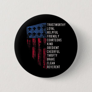Vintage-Pfadfinder-Geschenk Us America-Flagge Pfad Button