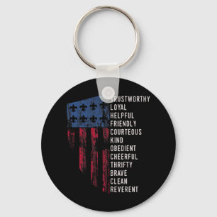 Vintage-Pfadfinder-Geschenk Us America-Flagge Pfad Schlüsselanhänger