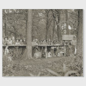 Vintage Pfadfinder-Truppe-Campings-Fotozwanziger Geschenkpapier (Flach)