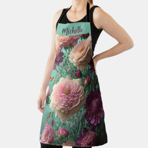 Vintage Pfannkuchen in Rosa und Bordeaux, Brauch Schürze