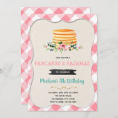 Vintage Pfannkuchen und Party Einladung Pajamas (Vorne/Hinten)