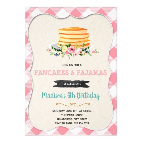 Vintage Pfannkuchen Und Pyjama Party Einladung Zazzle De Jetzt die vektorgrafik pyjama party poster mit spaß mädchen einladung zur pyjamaparty herunterladen.