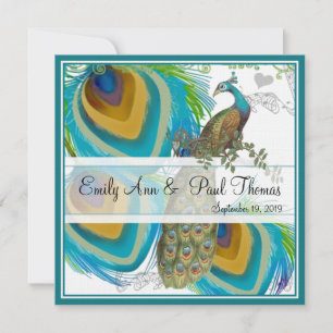Vintage Pfau 3 Federn Save the Date