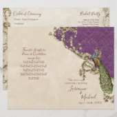 Vintage Pfau & Ätzungen Hochzeitsprogramm (Vorne/Hinten)