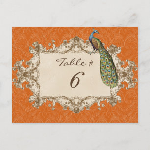 Vintage Pfau & Ätzungen, Tischnummernkarte Postkarte