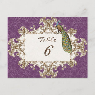 Vintage Pfau & Ätzungen, Tischnummernkarte Postkarte