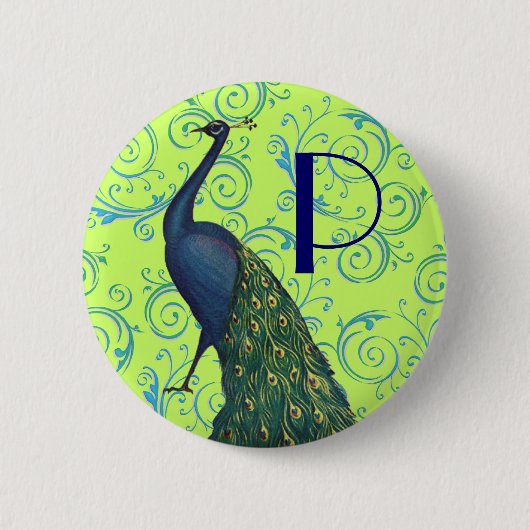 Vintage Pfau Button (Vorderseite)