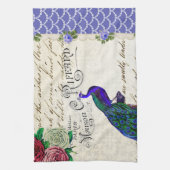 Vintage Pfau-Collage Küchentuch (Vertikal)