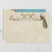 Vintage Pfau & Etchings Vielen Dank Hinweis Karten (Vorne/Hinten)