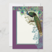 Vintage Pfau, Federn in Etchings - Einladung (Rückseite)