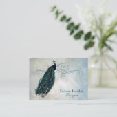 Vintage Pfau-Geschäfts-Karte Visitenkarte (Stehend Vorderseite)