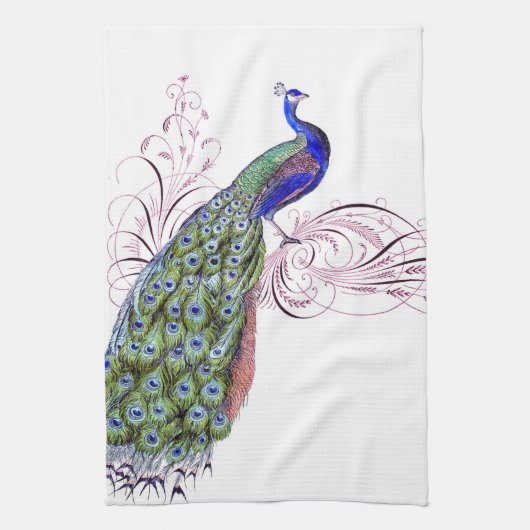 Vintage Pfau Handtuch (Vertikal)