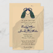Vintage Pfau-Hochzeits-Einladungen Einladung (Vorne/Hinten)