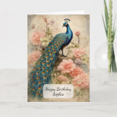 Vintage Pfau Karte (Vorderseite)