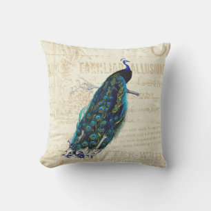 Vintage Pfau Kissen