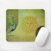 Vintage Pfau-Kunst-Collage Mousepad (Mit Mouse)