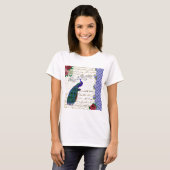 Vintage Pfau-Lied-Collage T-Shirt (Vorne ganz)