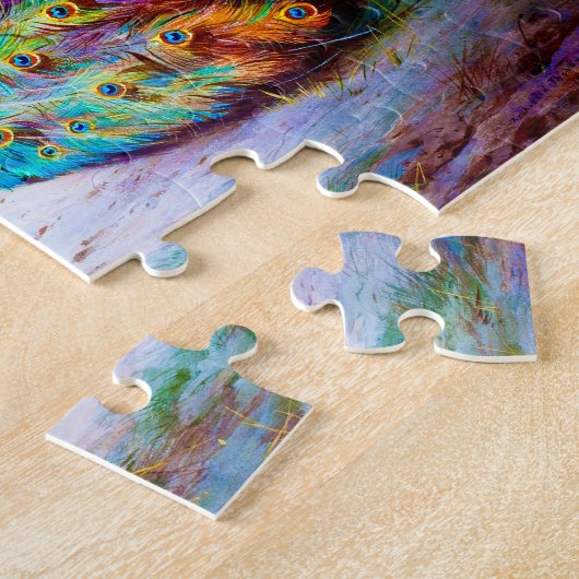 Vintage Pfau-Malerei Puzzle (Seite)