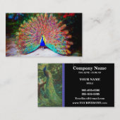 Vintage Pfau-Malerei Visitenkarte (Vorne/Hinten)