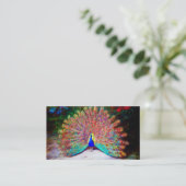 Vintage Pfau-Malerei Visitenkarte (Stehend Vorderseite)