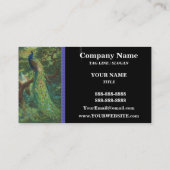 Vintage Pfau-Malerei Visitenkarte (Rückseite)