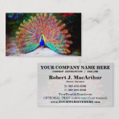 Vintage Pfau-Malerei Visitenkarte (Vorne/Hinten)