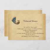 Vintage Pfau-Monogramm-Hochzeits-Probe Einladung (Vorne/Hinten)