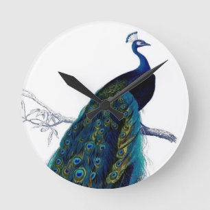Vintage Pfau Runde Wanduhr