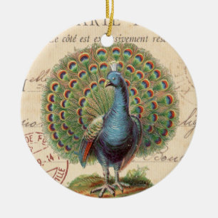 Vintage Pfau...Schmuck Keramik Ornament