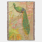 Vintage Pfau- und Blume-Malerei Decke (Vorderseite Vertikal)