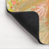 Vintage Pfau- und Blume-Malerei Mousepad (Ecke)
