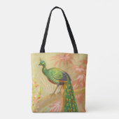 Vintage Pfau- und Blume-Malerei Tasche (Rückseite)
