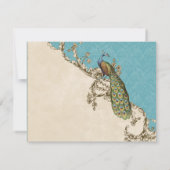 Vintage Pfau- und Etchings-RSVP-Karte RSVP Karte (Rückseite)