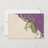 Vintage Pfau- und Etchings-RSVP-Karte RSVP Karte (Rückseite)