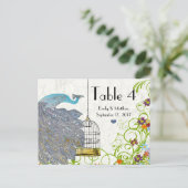 Vintage Pfau- und Geburtshilfekarte Postkarte (Stehend Vorderseite)