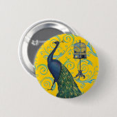 Vintage Pfau und Käfig Button (Vorne & Hinten)