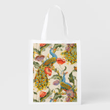 Vintage Pfau- und Mohndarstellungen