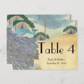 Vintage Pfau- und Palmbaumhochzettel Postkarte (Vorne/Hinten)