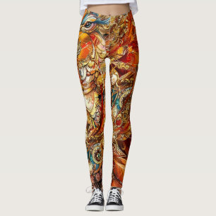 Vintage-Pfau-Zirkus-Karneval-Unterhaltung Leggings