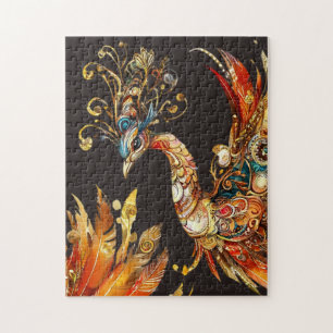 Vintage-Pfau-Zirkus-Karneval-Unterhaltung Puzzle