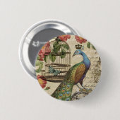 Vintage Pfaue Button (Vorne & Hinten)