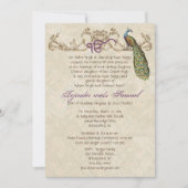 Vintage Pfaue Einladung (Vorderseite)