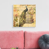 Vintage Pfaue im französischen Jugendstil Leinwanddruck (Insitu (Wohnzimmer))