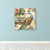 Vintage Pfaue Leinwanddruck (Insitu (Holzboden))