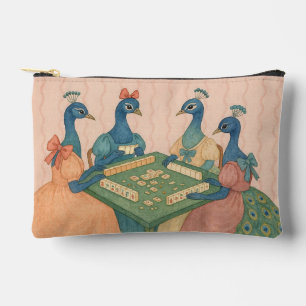 Vintage-Pfauen beim Mahjong-Spielen Zubehörtasche